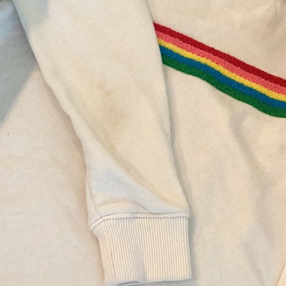 GapKids Rainbow Stripe Sweatshirt GUC sz L (10) SOFT CUTE Cream Ivory - Picture 5 of 17